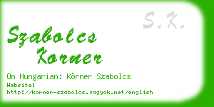 szabolcs korner business card